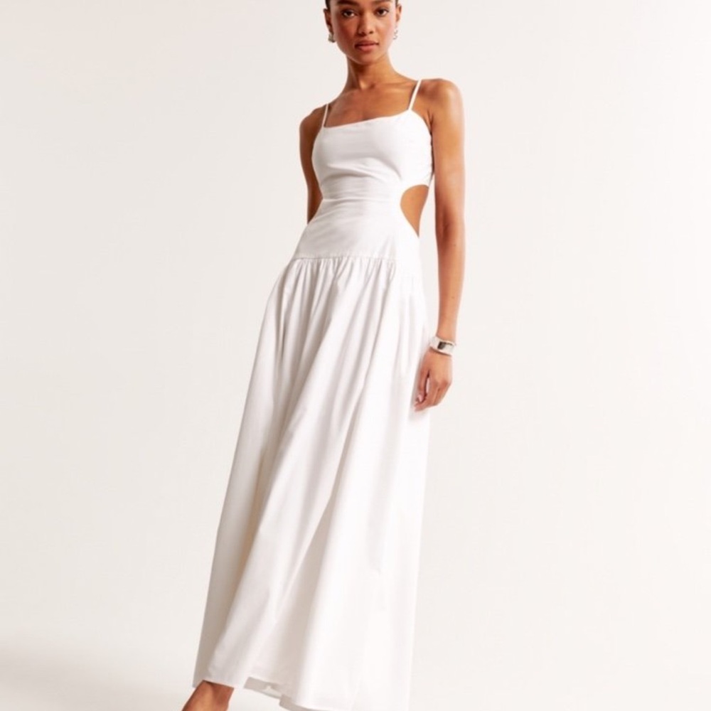 Abercrombie & Fitch White Cutout Maxi Dress